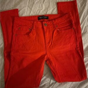 Vibrant Red Skinny Jeans with Sleek Fit